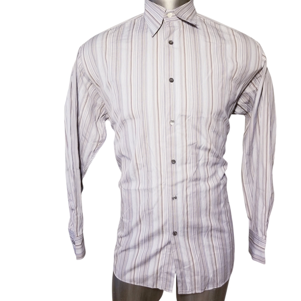 Men's Striped Button-Up Shirt BY SALVATORE FERRAGAMO